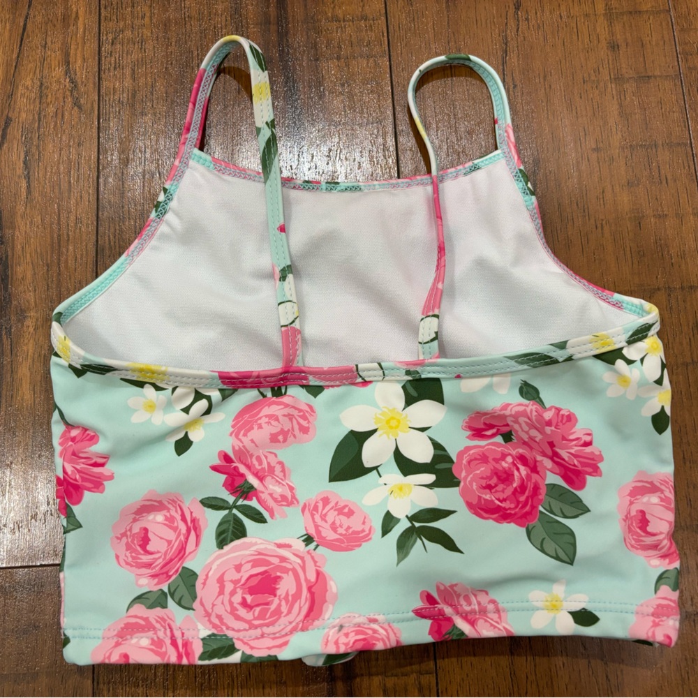 RuffleButts Rosy Sweetheart Ruffle Tie Tankini, 3T - Picture 5 of 14